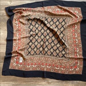Black and Red Patterned Scarf YSL